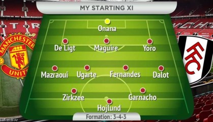 曼晚预测曼联VS富勒姆首发：霍伊伦、齐尔克泽、马兹拉维三叉戟